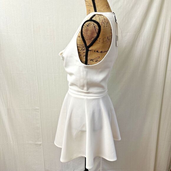 New ZARA Women's White Sleeveless Cowl Neck Cropped Top Blouse Sz S - Picture 3 of 16